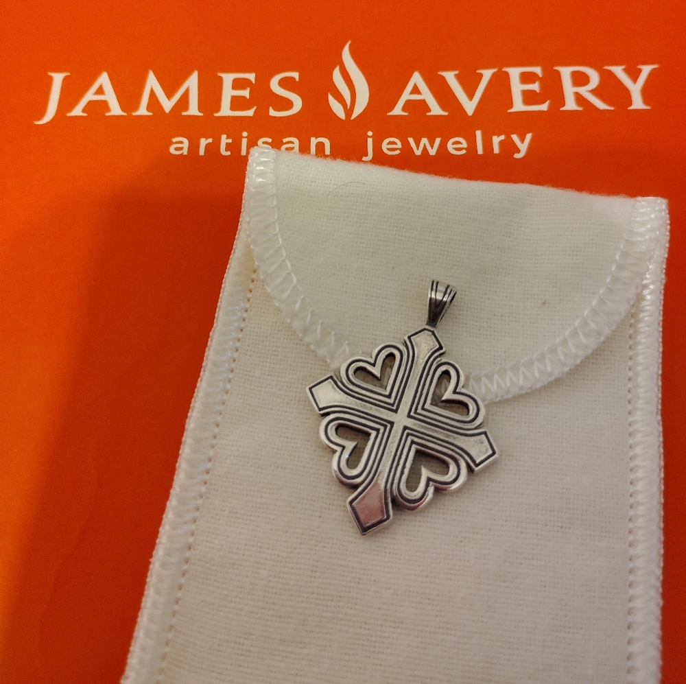 VERY RARE-Large Retired James Avery "Greek Cross with Hearts"
